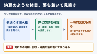 納豆のような体臭に気づいたときの考え方