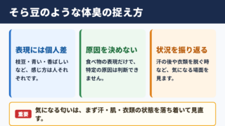 そら豆や枝豆のように感じる体臭の捉え方