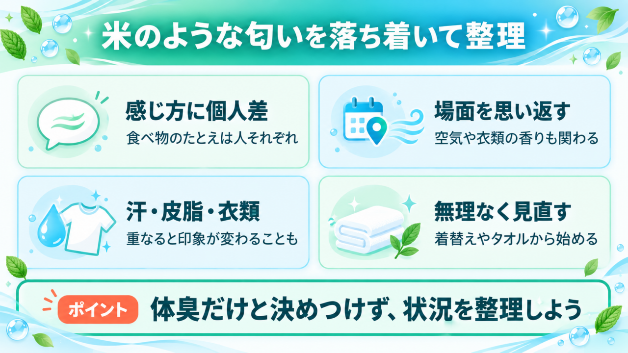 体臭と米やご飯のような匂いの関わり