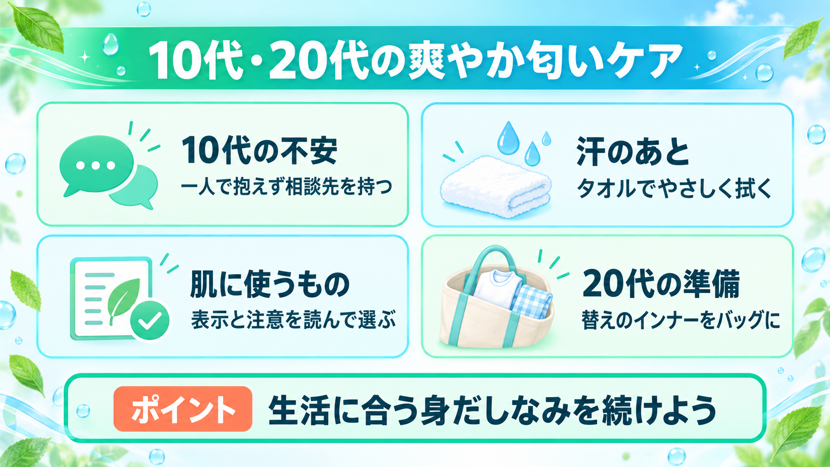 10代と20代の体臭への向き合い方