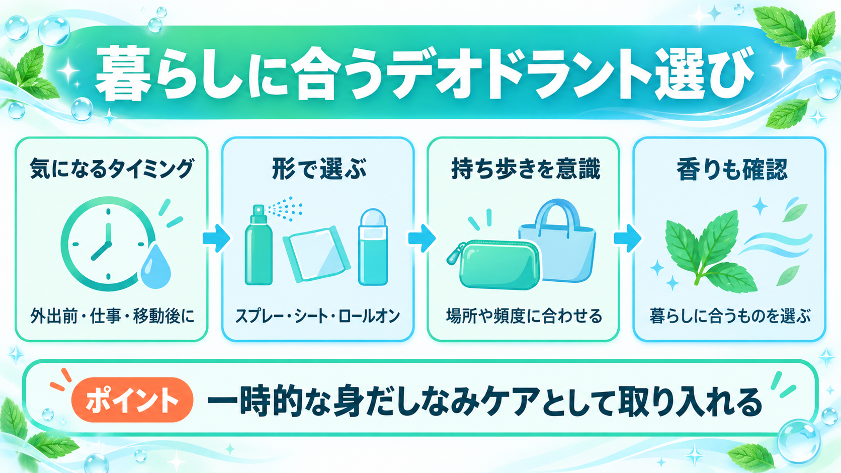 デオドラントを取り入れる場面